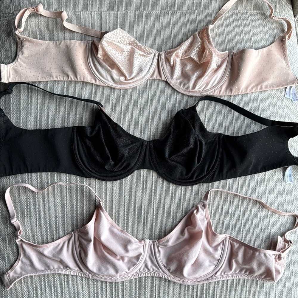 Wacoal and b.tempt’d Black and Pink Bras with Adjustable Straps